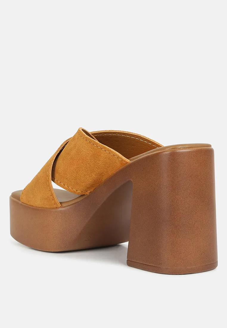 Matrix Criss Cross Strap Block Heel Sandals By Ruw