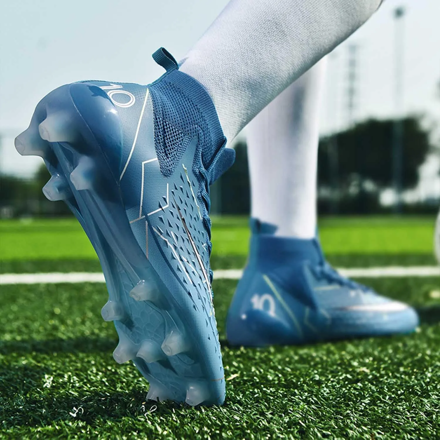 MEBAMY Men's Soccer Cleats Indoor Turf Lightweight Performance Training Soccer Shoes Soft Ground Athletic Football Boots Outdoor