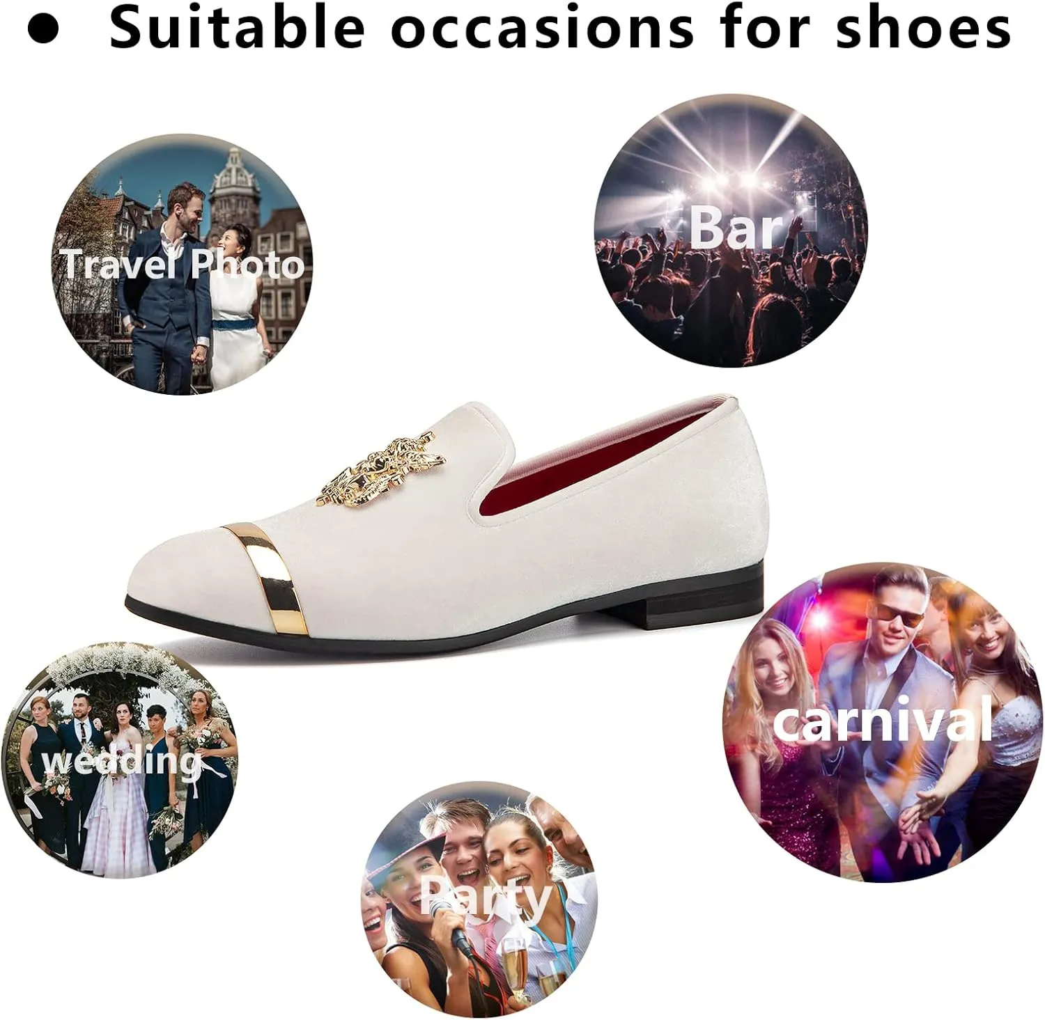 Meijiana Men's Fashion Classic Faux Leather Loafers and Weeding Dress Shoes for Men