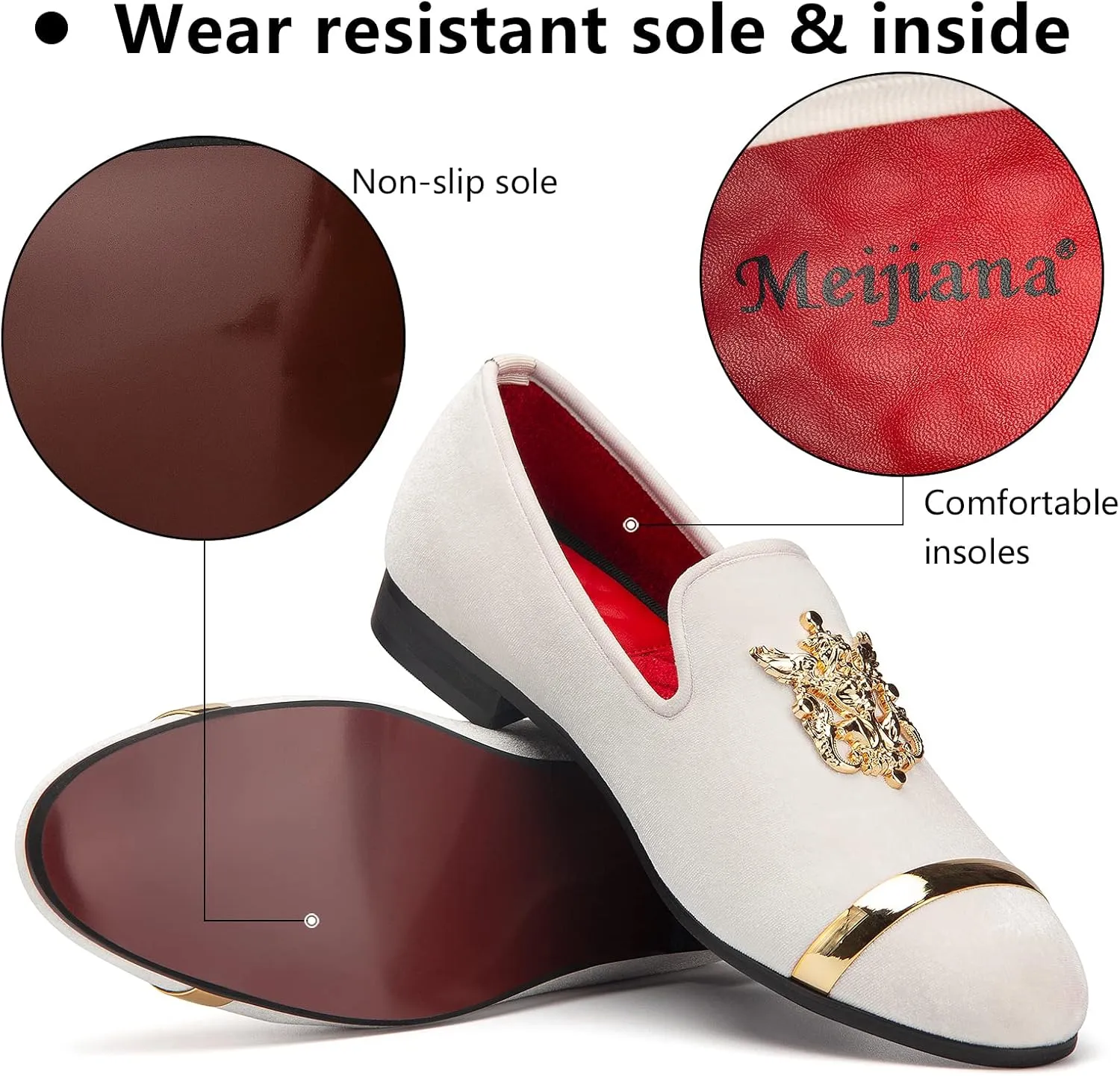 Meijiana Men's Fashion Classic Faux Leather Loafers and Weeding Dress Shoes for Men