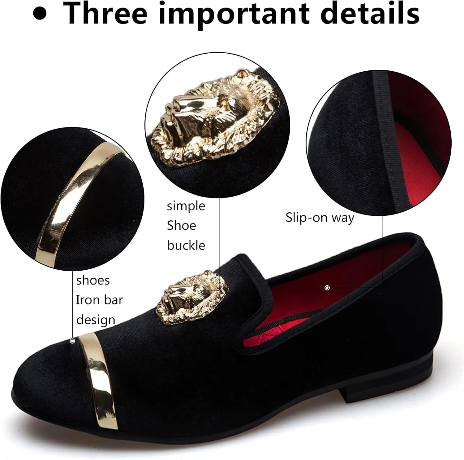 Meijiana Men's Loafers Velvet Shoes Metal Eagle Buckle Wedding Party Smoking Slipper Dress Loafers Shoes for Men