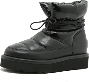 Mel&Syd 100% Australian Sheepskin Women Snow Boots - Waterproof Fur Lined Shearling Boots - Warm Insulated Lace Up Elastic Belt Mini Boots with Memory Foam Rubber Non-Slip Fashionable Walking Shoes