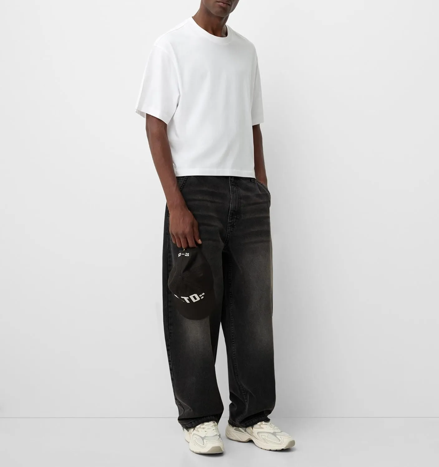 Men Grunge Jeans Vintage Baggy Wide Leg Hip Hop Skater Denim Pants Fashion Casual Loose Fit Trousers Streetwear