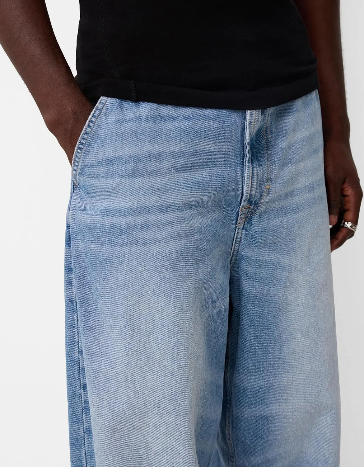 Men Grunge Jeans Vintage Baggy Wide Leg Hip Hop Skater Denim Pants Fashion Casual Loose Fit Trousers Streetwear