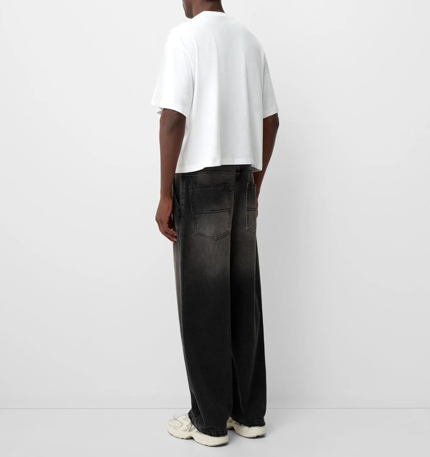 Men Grunge Jeans Vintage Baggy Wide Leg Hip Hop Skater Denim Pants Fashion Casual Loose Fit Trousers Streetwear