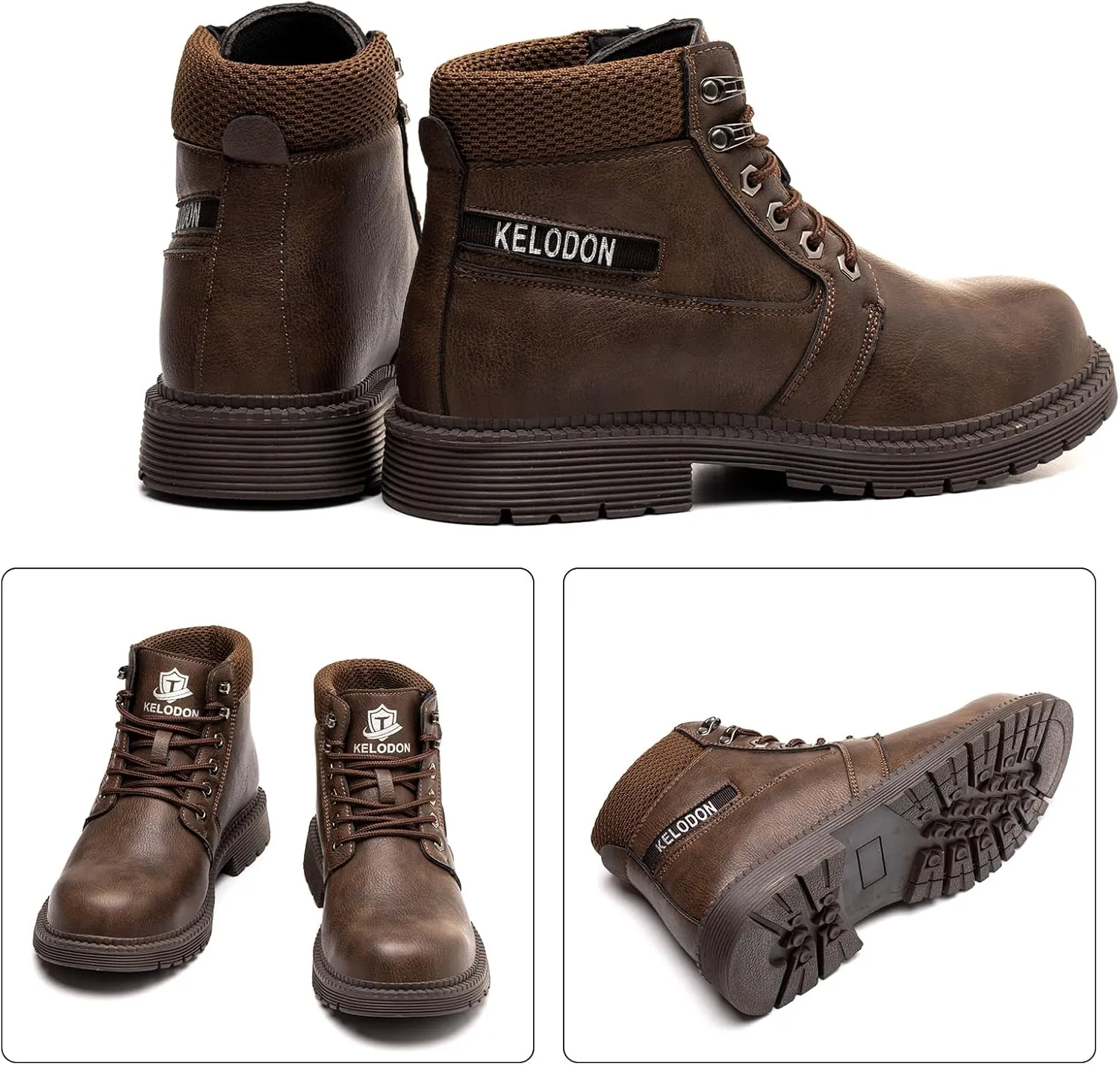 Men's 6-Inch Leather Winter Safety Boots - Waterproof Steel Toe, Indestructible, Warm Construction