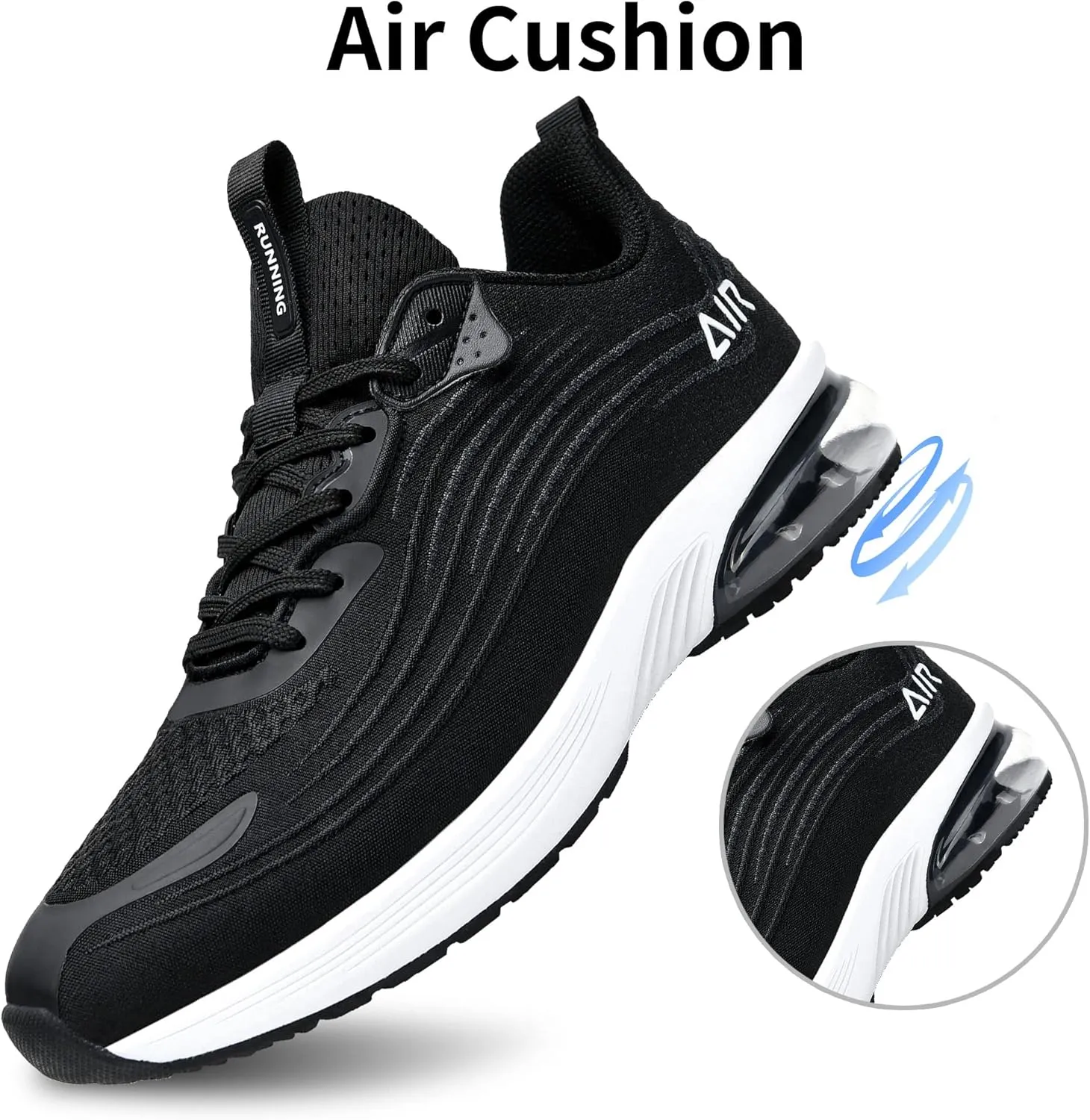 Mens Air Running Shoes Comfortable Walking Tennis Sneakers Lighweight Athletic Shoes for Sport Gym Jogging US 7-12