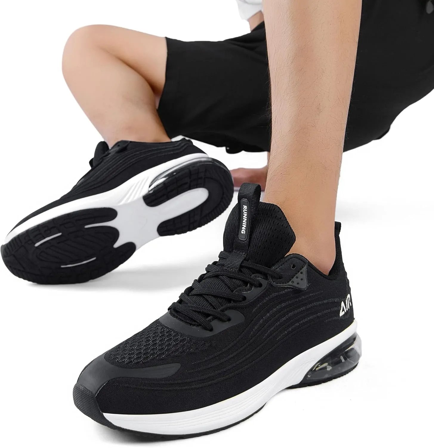Mens Air Running Shoes Comfortable Walking Tennis Sneakers Lighweight Athletic Shoes for Sport Gym Jogging US 7-12