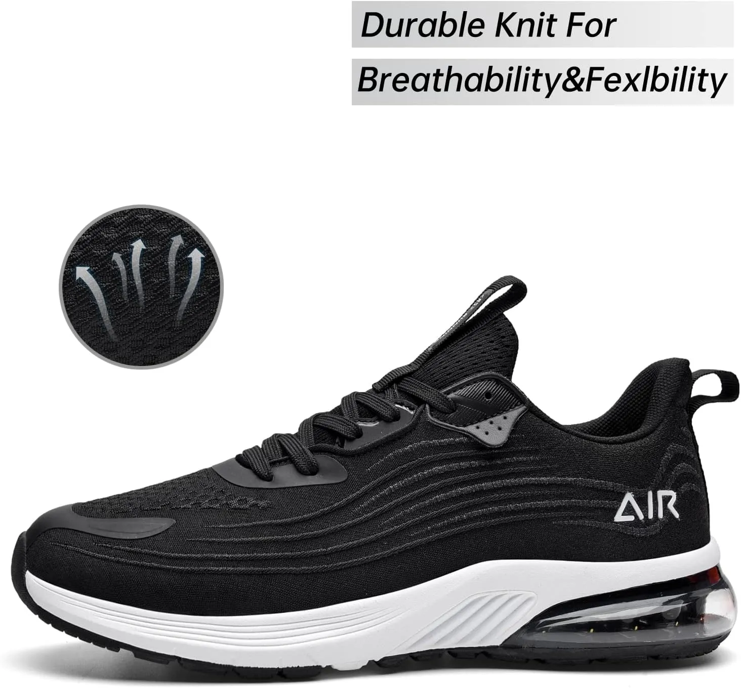 Mens Air Running Shoes Comfortable Walking Tennis Sneakers Lighweight Athletic Shoes for Sport Gym Jogging US 7-12