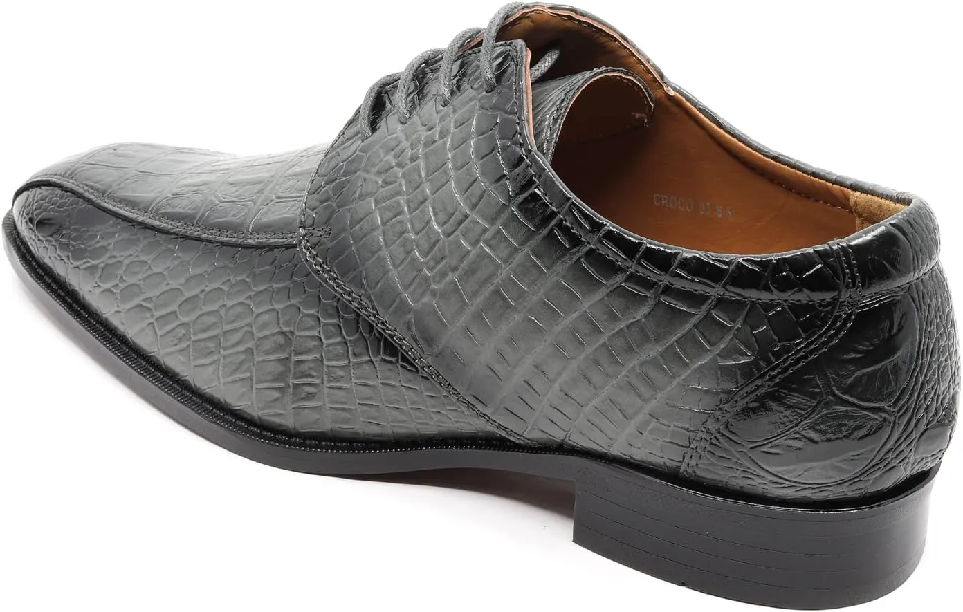Men's Alligator Crocodile Print Oxford Fashion Lace Up Dress Shoe croco-03