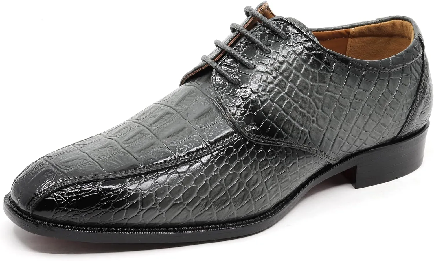 Men's Alligator Crocodile Print Oxford Fashion Lace Up Dress Shoe croco-03