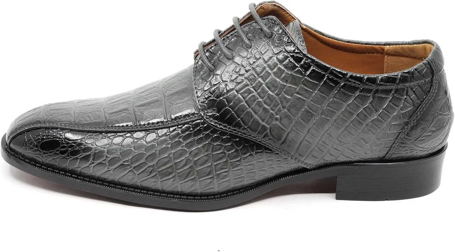 Men's Alligator Crocodile Print Oxford Fashion Lace Up Dress Shoe croco-03