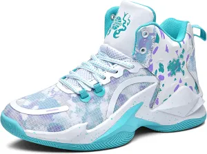 Men's Basketball Shoes Anti-Slip and Wear-Resistant Soles Running Shoes Graffiti Design Fashionable Sports Shoes