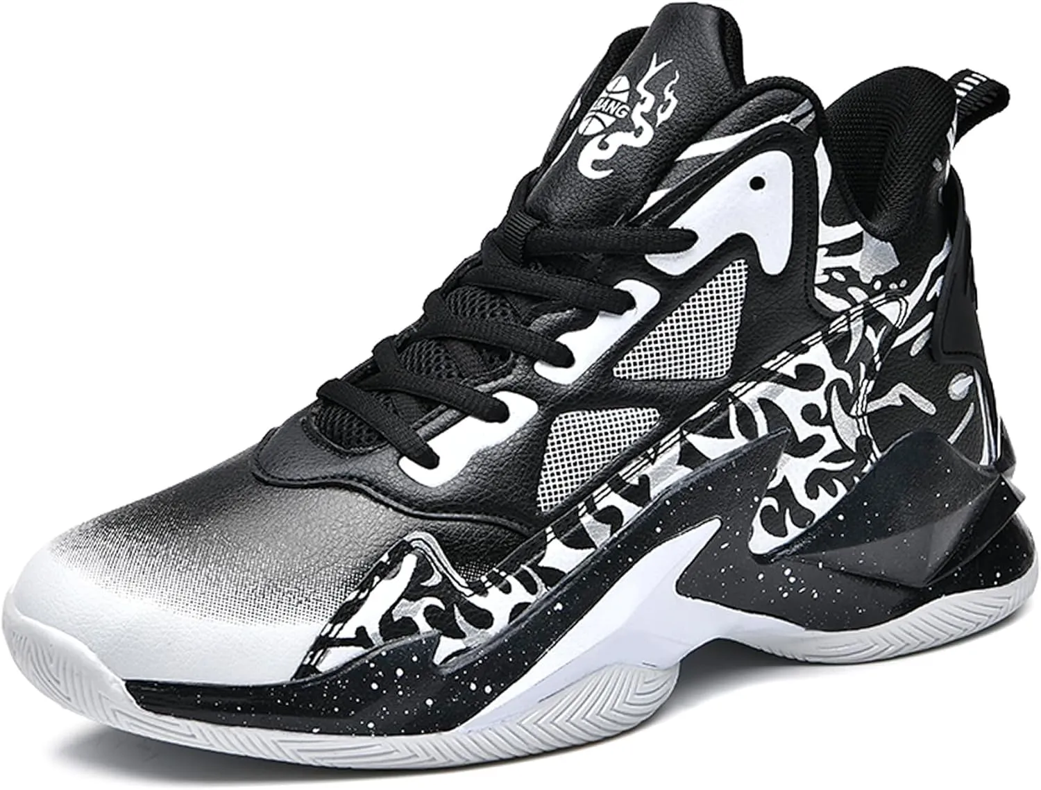 Men's Basketball Shoes Breathable Anti Slip Fashionable Graffiti Training Shoes Outdoor Shoes
