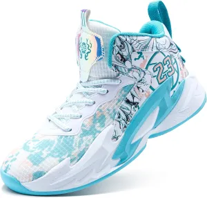 Men's Basketball Shoes Breathable Anti Slip Fashionable Graffiti Training Shoes Outdoor Shoes