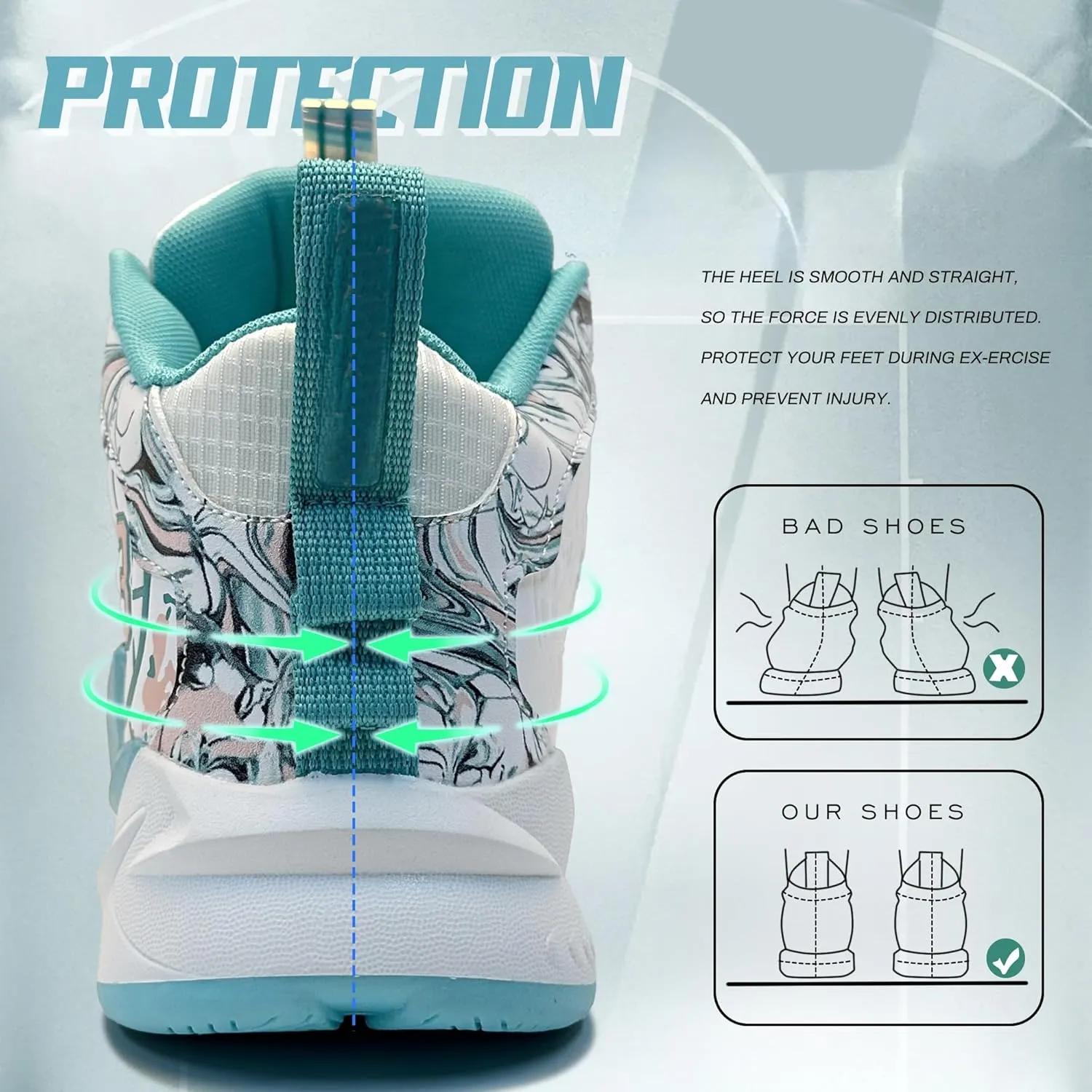 Men's Basketball Shoes Breathable Anti Slip Fashionable Graffiti Training Shoes Outdoor Shoes