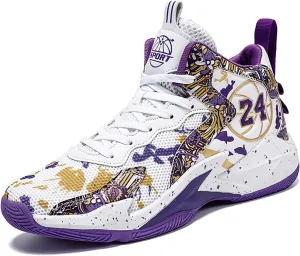 Men's Basketball Shoes No-Slip Breathable Outdoor Shoes Women's Fashion Graffiti Training Shoes