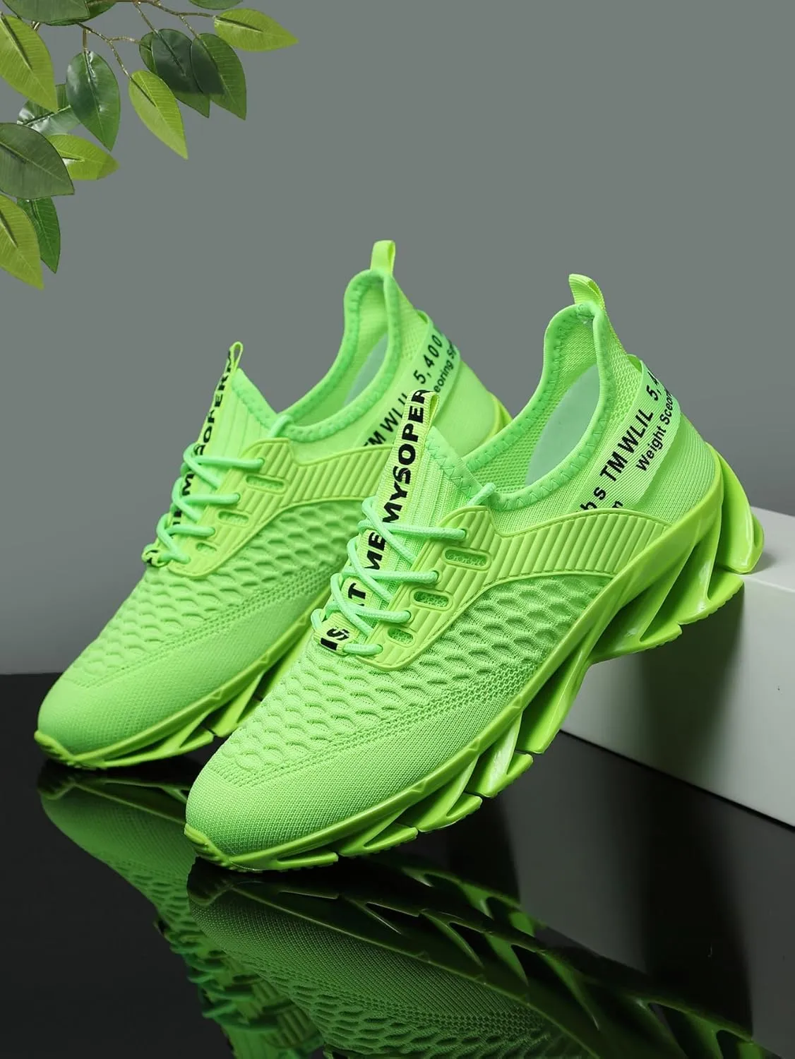 Men'S Breathable Road Running Shoes, Lightweight Sports Sneakers, Lace-Up Closure, Solid Color Fabric Upper,PVC & Rubber Sole, EVA Insole, for Training, Fashion Streetwear, All-Season Comfort,