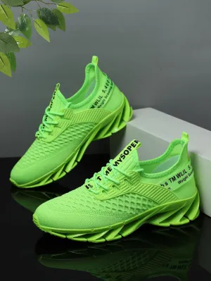 Men'S Breathable Road Running Shoes, Lightweight Sports Sneakers, Lace-Up Closure, Solid Color Fabric Upper,PVC & Rubber Sole, EVA Insole, for Training, Fashion Streetwear, All-Season Comfort,