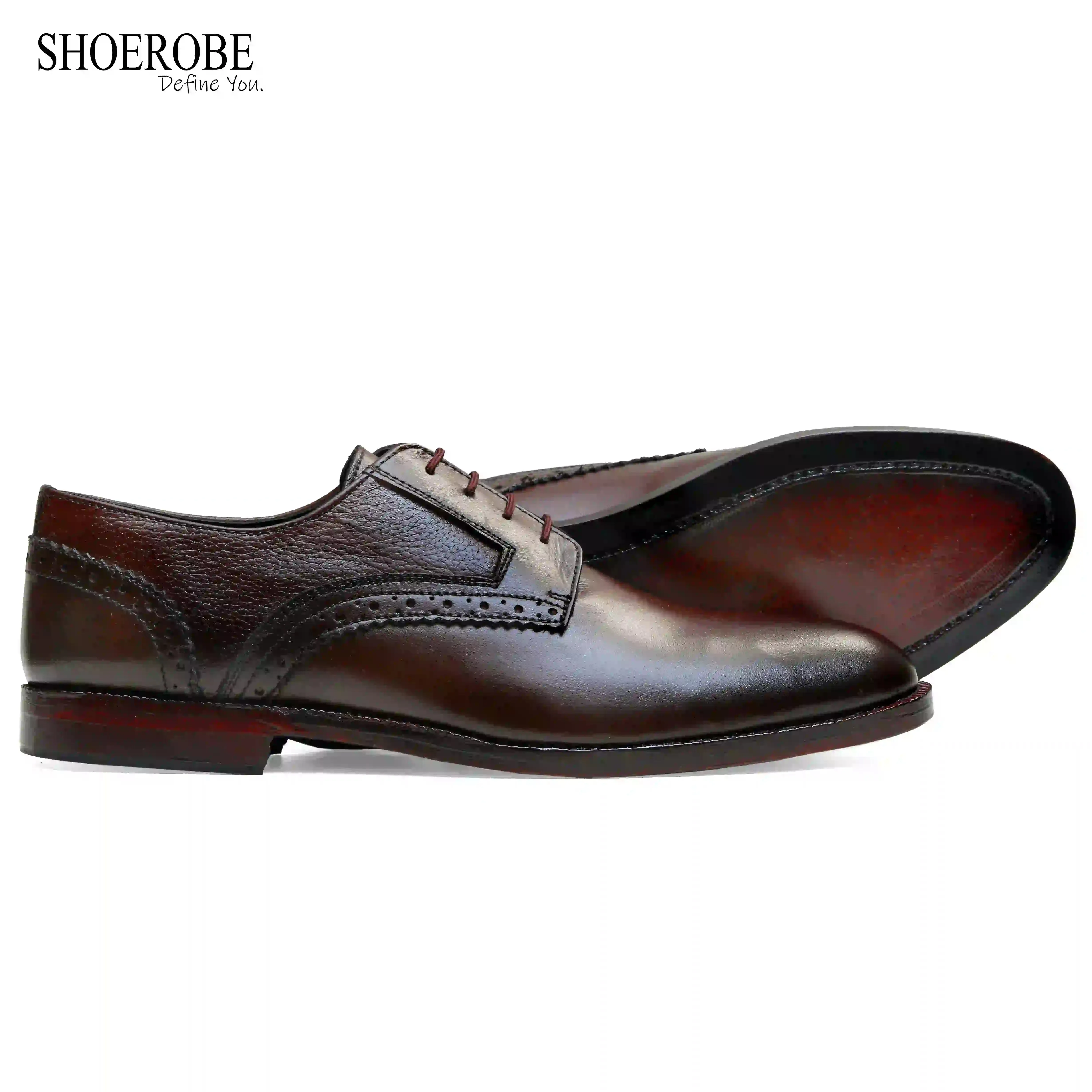 Men’s Brown Derby Handcrafted Dress Leather Shoes