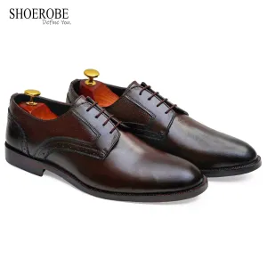 Men’s Brown Derby Handcrafted Dress Leather Shoes