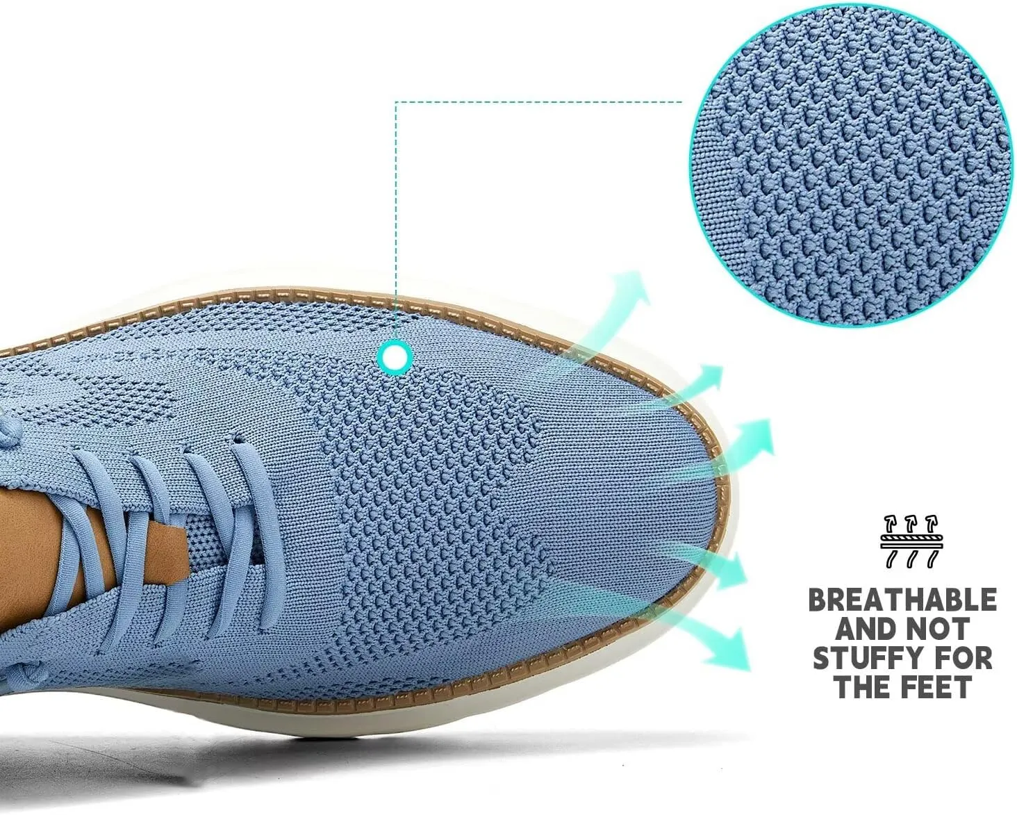 Mens Casual Dress Oxfords Shoes Fashion Mesh Business Walking Work Slip on Sneakers Comfortable Lightweight Soft Sole