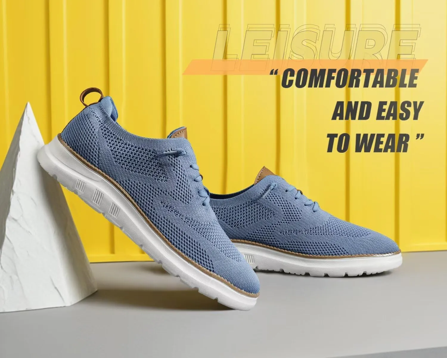 Mens Casual Dress Oxfords Shoes Fashion Mesh Business Walking Work Slip on Sneakers Comfortable Lightweight Soft Sole