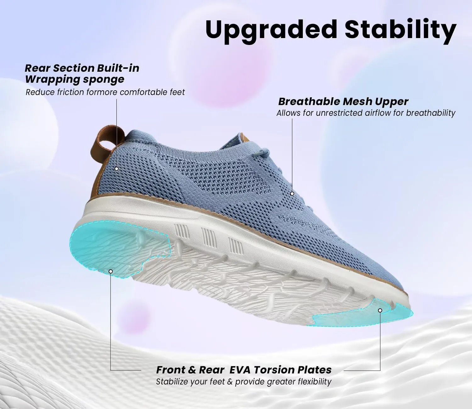 Mens Casual Dress Oxfords Shoes Fashion Mesh Business Walking Work Slip on Sneakers Comfortable Lightweight Soft Sole
