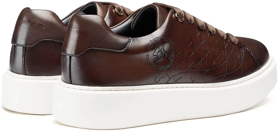 Men's Casual Dress Sneakers Genuine Italian Cowhide Leather Business Walking Shoes Lightweight Fashion with XL Extralight Sole