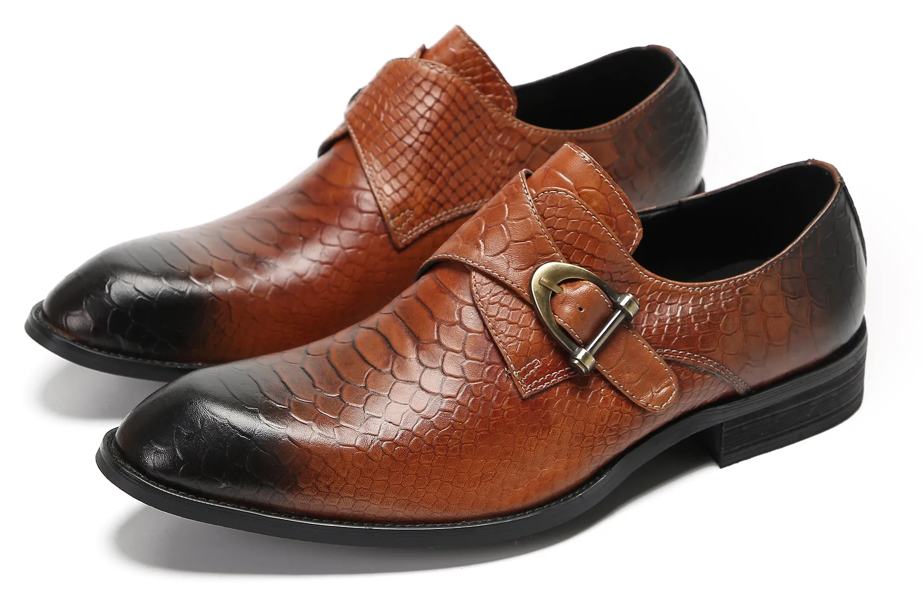 Mens Casual Driving Monk Strap Loafers
