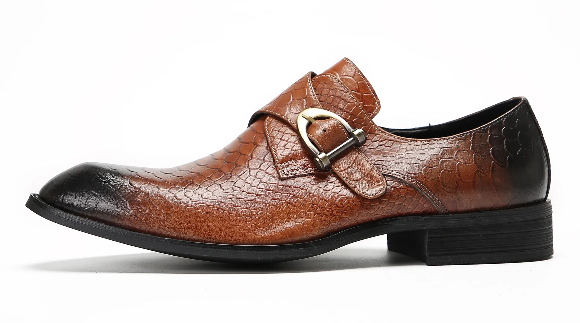 Mens Casual Driving Monk Strap Loafers