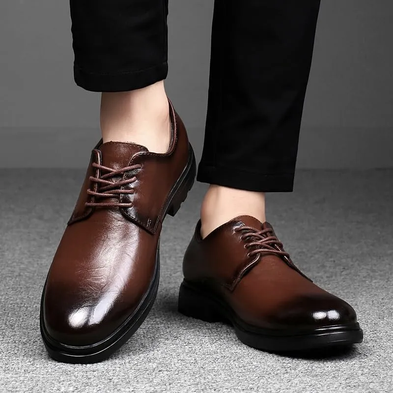Men’s Classic Lace-Up Dress Shoes Shiny Patent Leather Formal Business Oxfords for Men