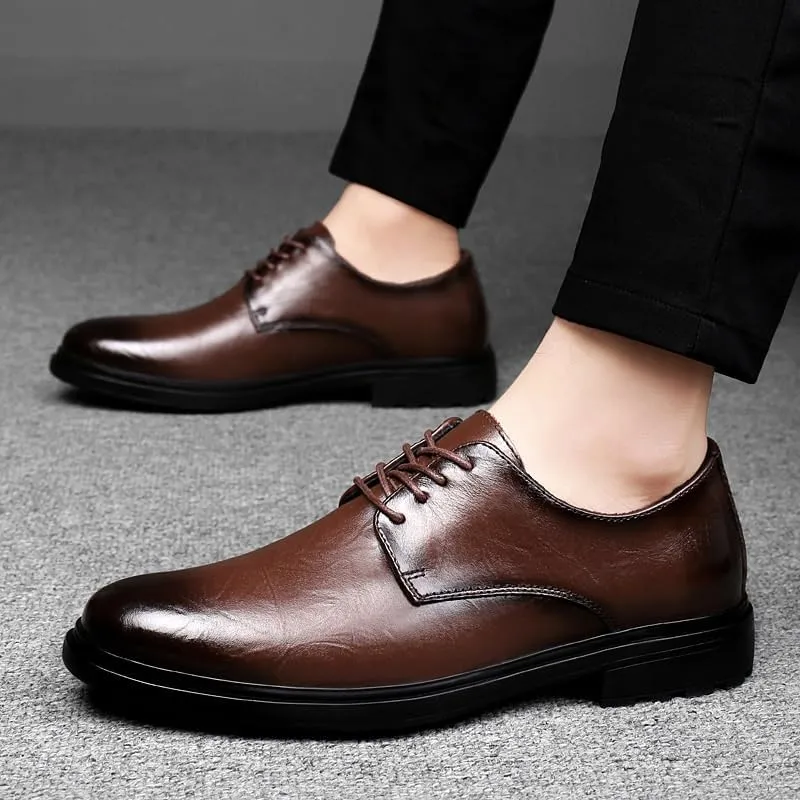 Men’s Classic Lace-Up Dress Shoes Shiny Patent Leather Formal Business Oxfords for Men