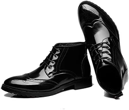 Men's Classic Leather Brogues Oxfords Ankle Dress Boots