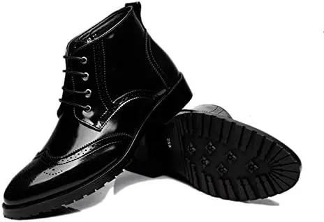 Men's Classic Leather Brogues Oxfords Ankle Dress Boots