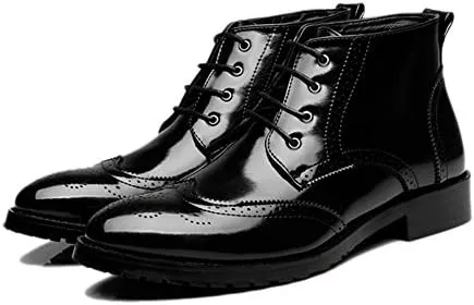 Men's Classic Leather Brogues Oxfords Ankle Dress Boots