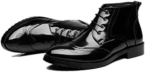Men's Classic Leather Brogues Oxfords Ankle Dress Boots