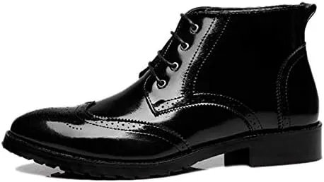 Men's Classic Leather Brogues Oxfords Ankle Dress Boots