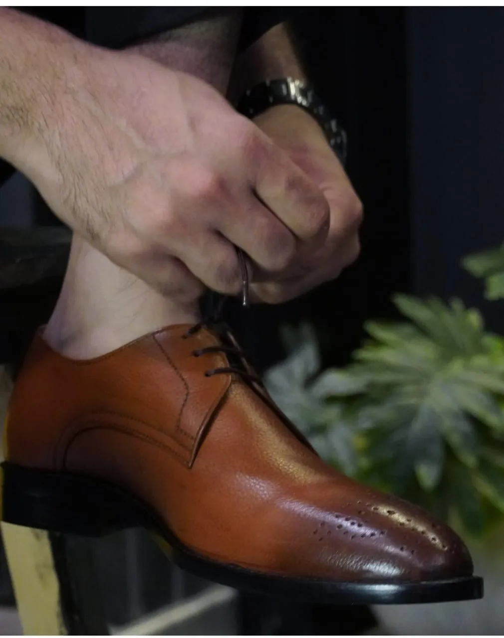 Men's Classic Tan Brown Handmade Leather Monk Oxfords