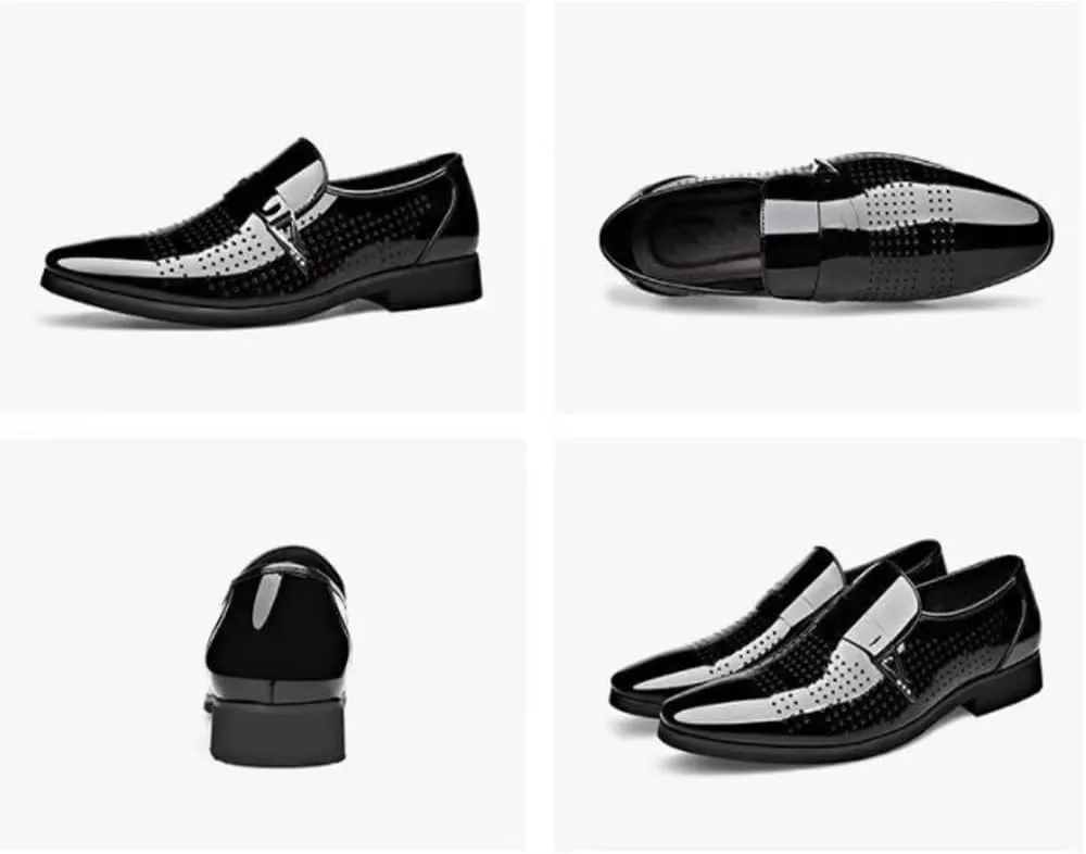 Men's Comfort Orthopedic Dress Shoes Classic Men Dress Shoes Slip on Black Leather Shoes for Men Plus Size Point Toe Business Casual Men Formal Shoes for Wedding