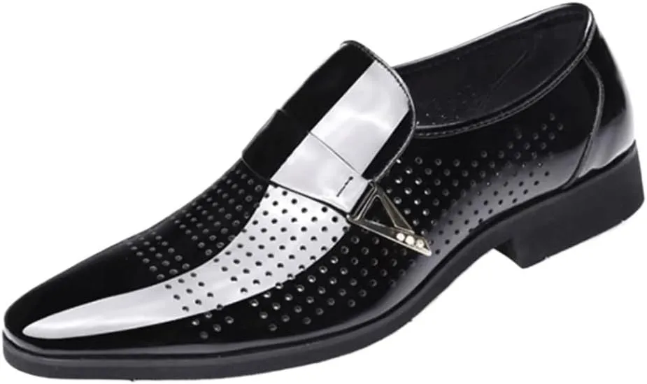 Men's Comfort Orthopedic Dress Shoes Classic Men Dress Shoes Slip on Black Leather Shoes for Men Plus Size Point Toe Business Casual Men Formal Shoes for Wedding