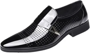 Men's Comfort Orthopedic Dress Shoes Classic Men Dress Shoes Slip on Black Leather Shoes for Men Plus Size Point Toe Business Casual Men Formal Shoes for Wedding