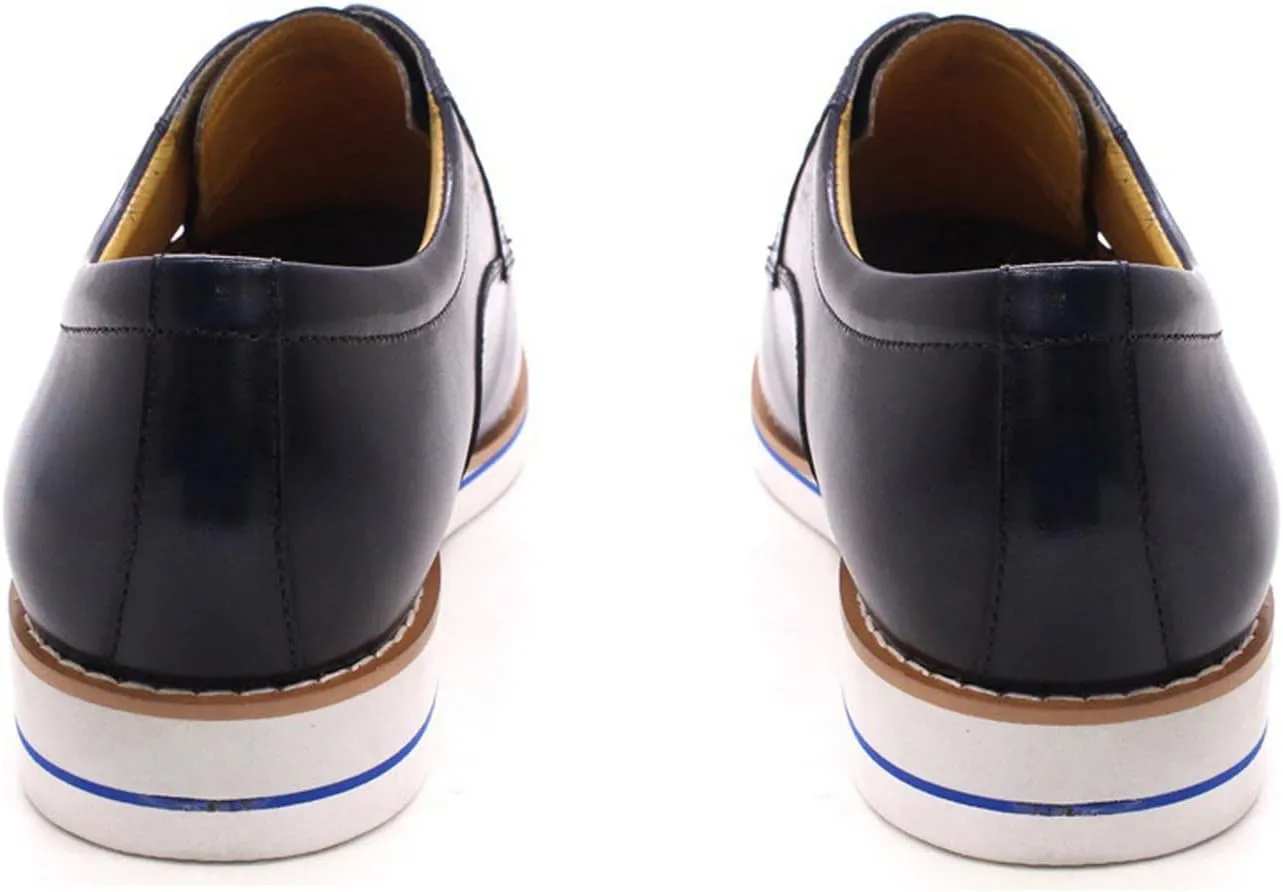 Mens Derby Formal Dress Suit Oxfords Shoes Genunie Leather Wingtip Brogues Modern Shoes Men's Fashion Business Casual Prom Wedding Tuxedo Shoes for Men