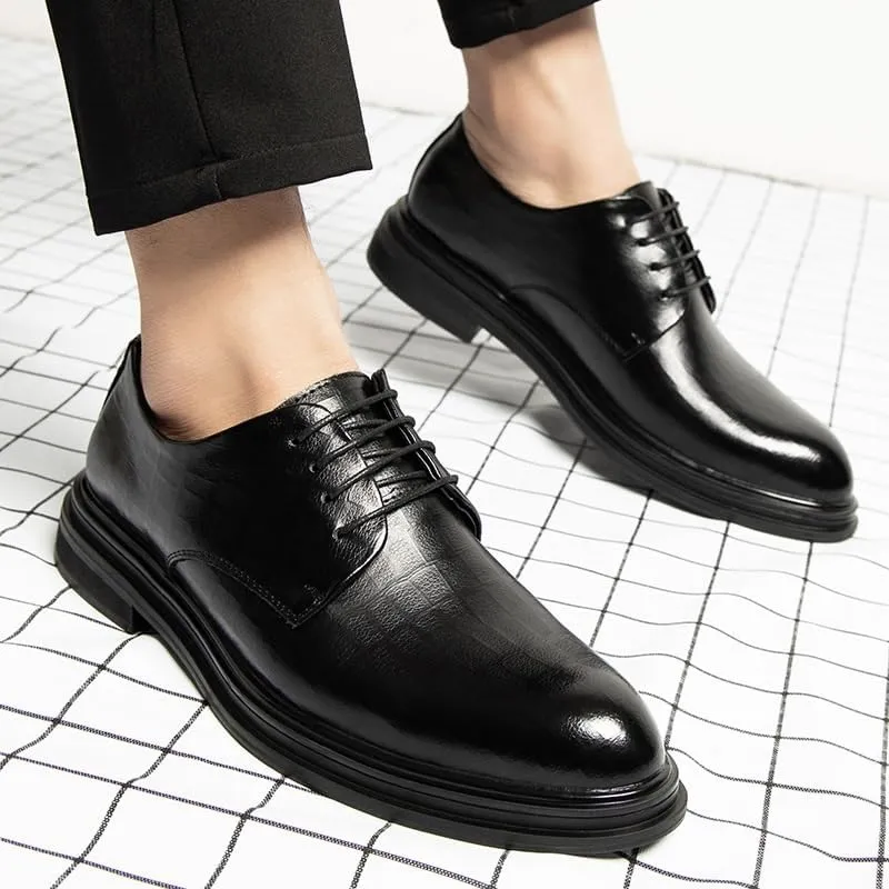 Mens Derby Shoes Outdoor Orthopedic Leather Shoes Modern Men's Handmade Leather Classic Lace Up Dress Oxfords Shoes