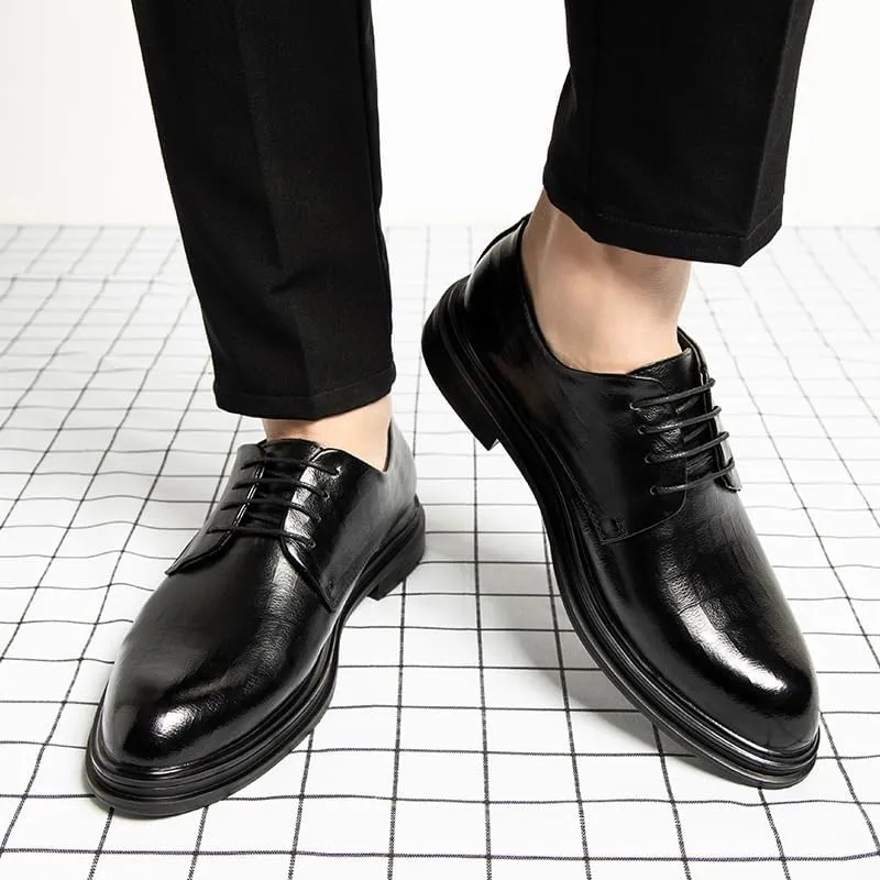 Mens Derby Shoes Outdoor Orthopedic Leather Shoes Modern Men's Handmade Leather Classic Lace Up Dress Oxfords Shoes