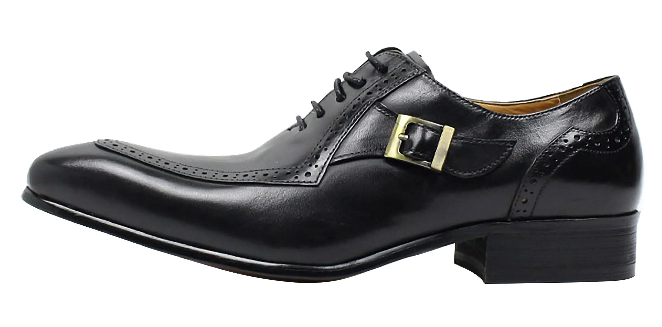 Men's Dress Formal Buckle Longwing Brogues Oxfords