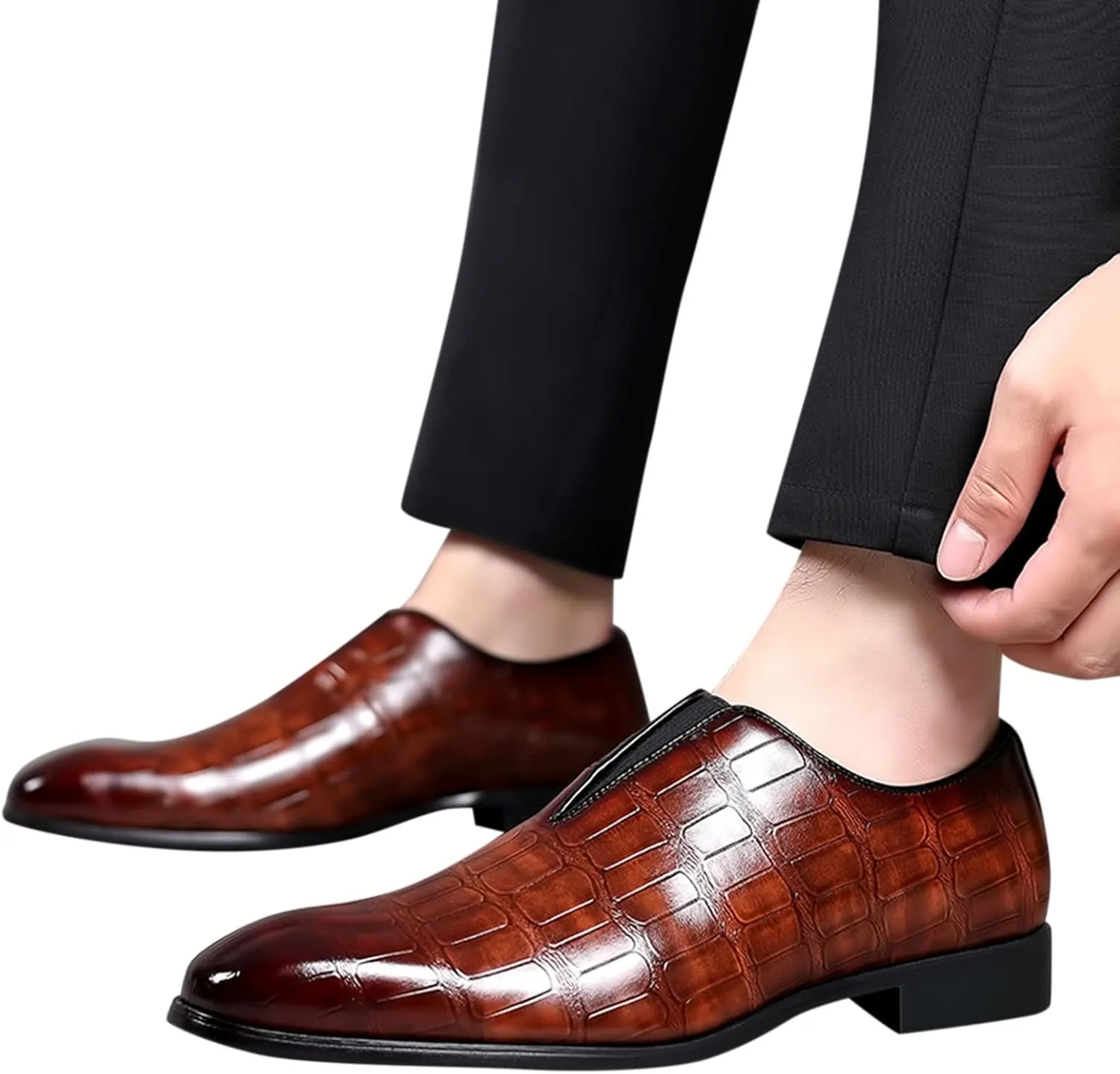 Men's Dress Shoes Classic Casual Loafers Tuxedo Oxford Shoes Formal Wedding Shoes Wide Business Penny Loafers