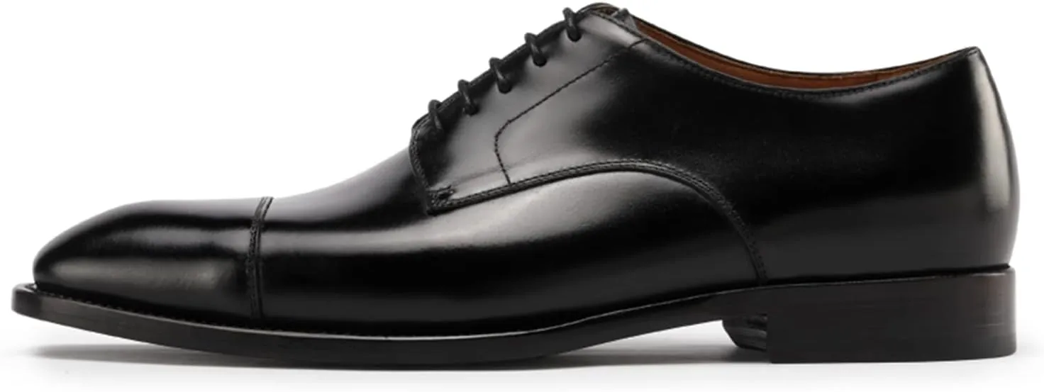 Men’s Dress Shoes Derby Cap Toe Calf Leather for Versatile,Casual,Formal,Wedding