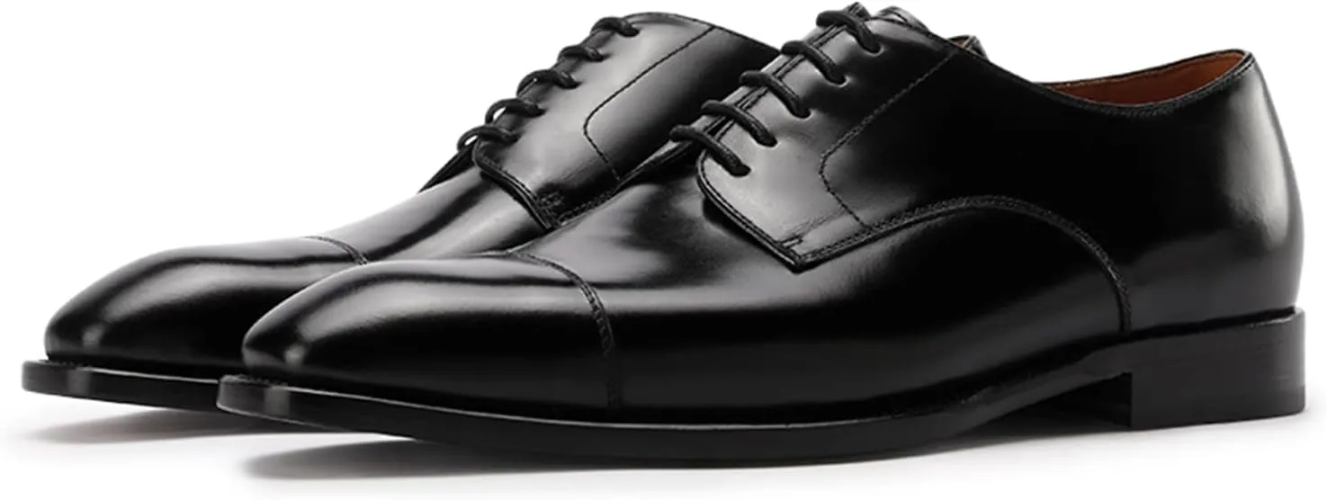 Men’s Dress Shoes Derby Cap Toe Calf Leather for Versatile,Casual,Formal,Wedding