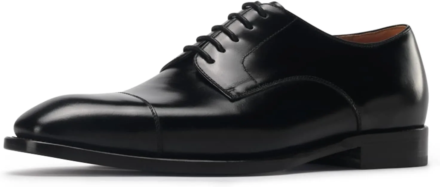 Men’s Dress Shoes Derby Cap Toe Calf Leather for Versatile,Casual,Formal,Wedding